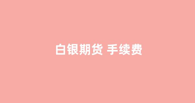 白银期货 手续费(白银期货手续费怎么算)_https://www.jnskb.com_设计报价_第1张